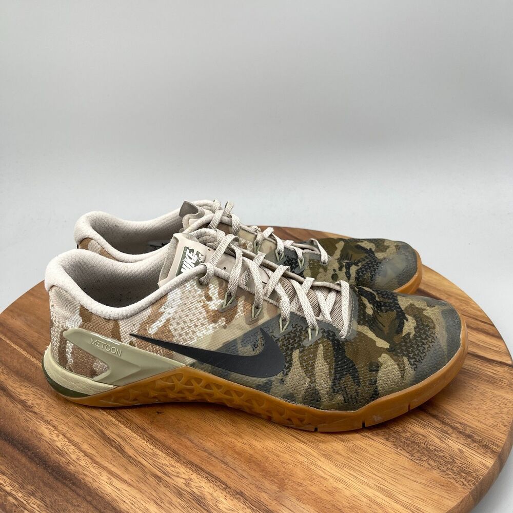 Nike Metcon 4 Shoes Mens Size 13 Green Army Camo Gum Training Lifting Workout